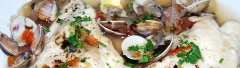 Fillets of Gilthead Dorado with clams vognole