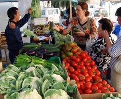 Fresh Mediterranean Fruit and Vegetables at the Market