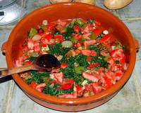 Tomatoes and Spinach in the Stargazy Pie Recipe