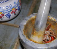 Spices in a pestle and mortar