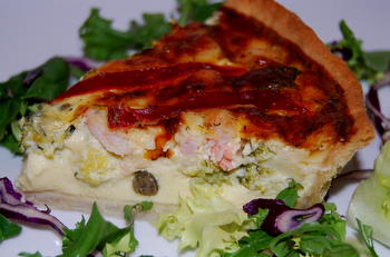 Easy Tasty Mediterranean Salmon Quiche Recipe